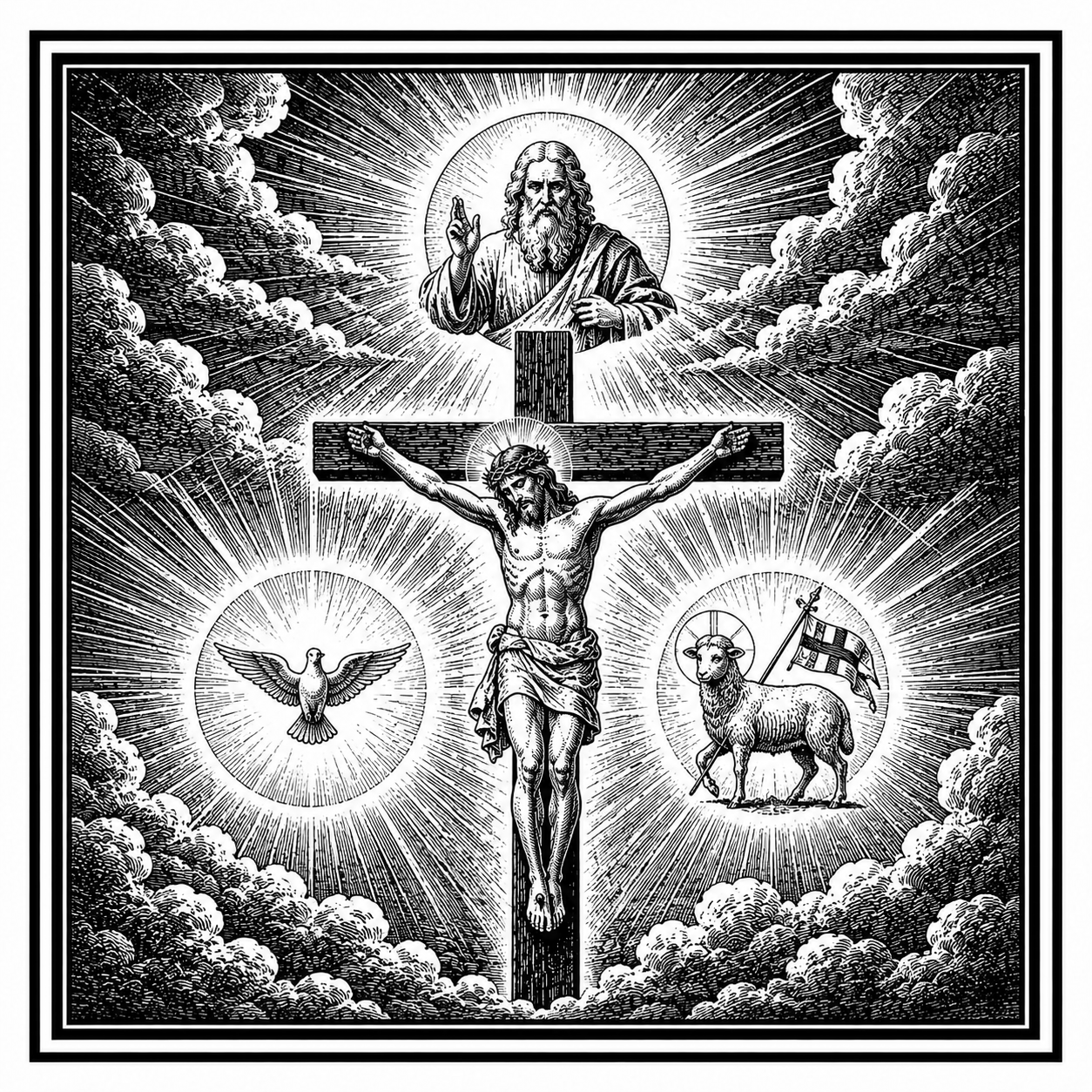 An illustration of the Holy Trinity, artwork for the Athanasian Creed.