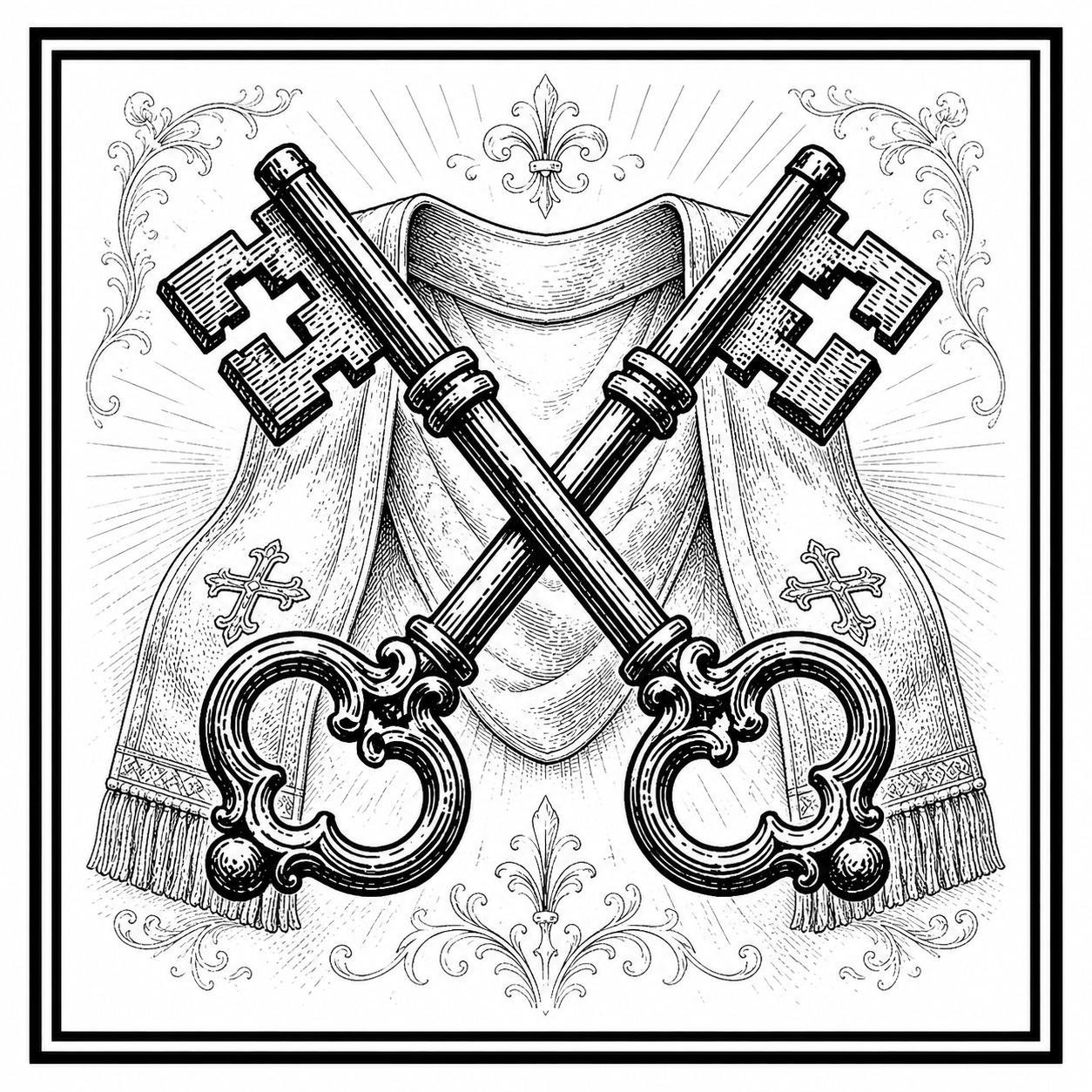 Two crossed keys representing Christ’s authority to forgive sins.