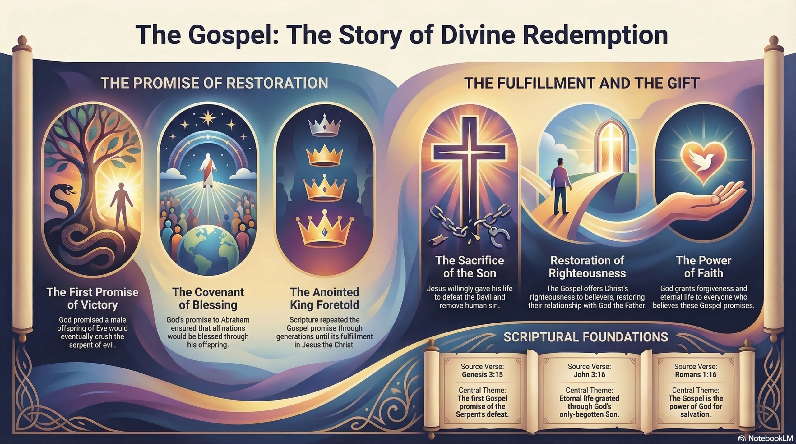 The Gospel The Story of Divine Redemption infographic
